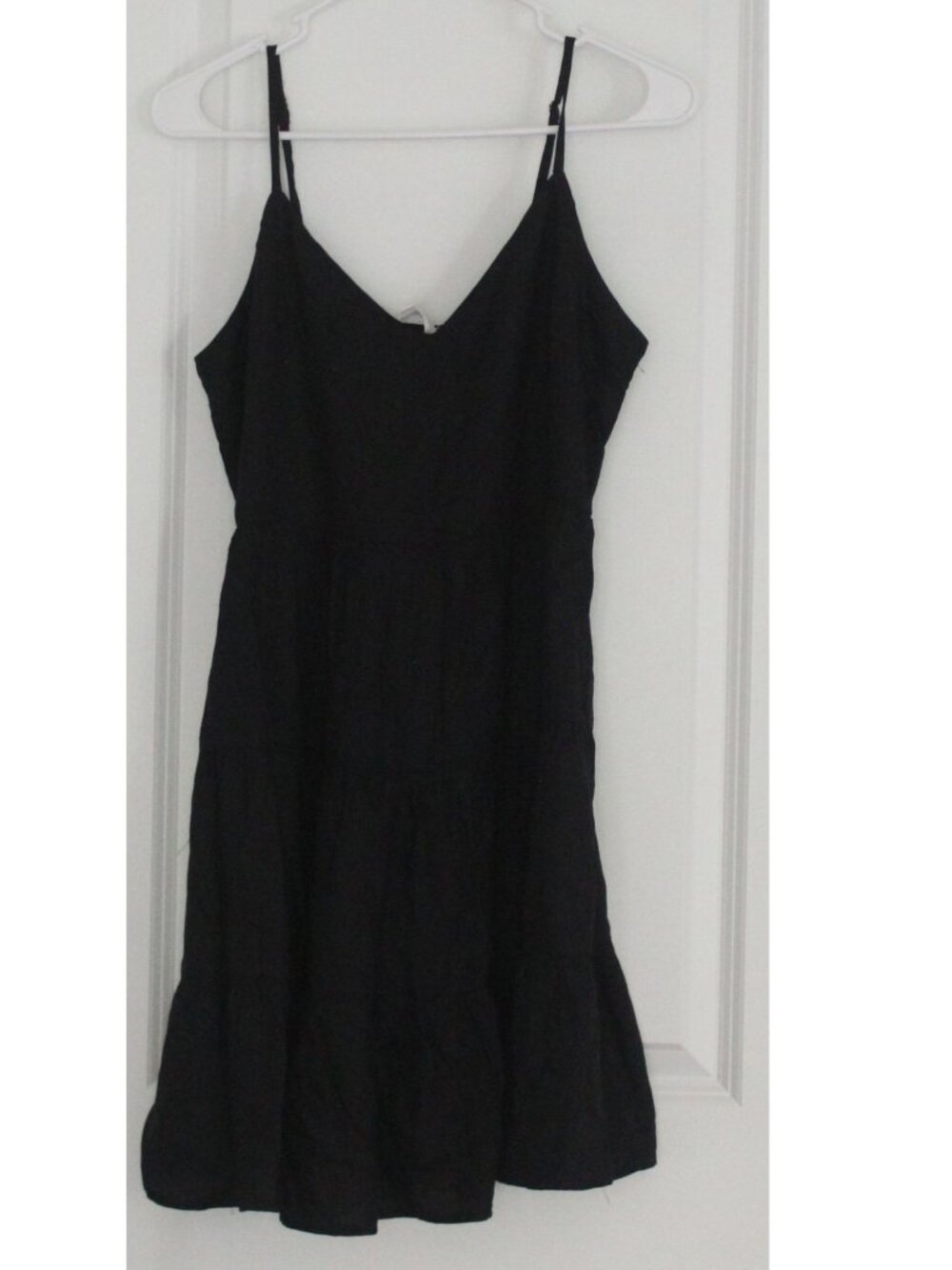 Beyond Words Mini Babydoll Dress Tiered Sz Medium Black Goth